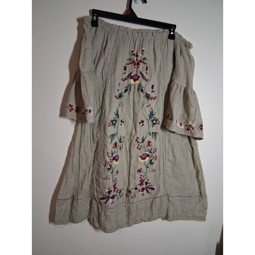 Umgee Top Boho Embroidered Off Shoulder Cottage Renaissance Y2K 90s Size Medium
